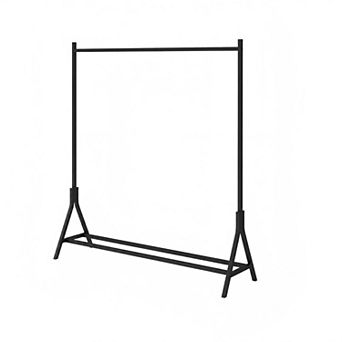 Heybly Heavy Duty Freestanding Garment Rack with Shoe Storage, Metal Clothing Hanger