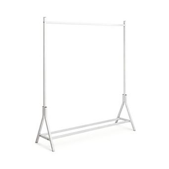 Heybly Heavy Duty Freestanding Garment Rack with Shoe Storage, Metal Clothing Hanger