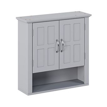 Heybly Wall Mounted Bathroom Storage Cabinet with Adjustable Shelves and Open Shelf, MDF
