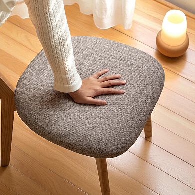Heybly Set of 2 Dining Chairs, 100% Solid Oak Wood, Upholstered, Comfortable Design