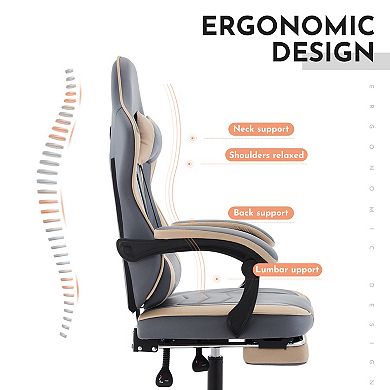 Lufeiya Ergonomic Gaming Chair with Massage Lumbar Support, Office Chair, Height Adjustable
