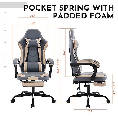 Lufeiya Ergonomic Gaming Chair with Massage Lumbar Support, Office Chair, Height Adjustable