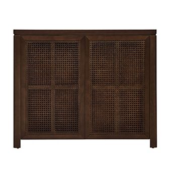 Lufeiya Rattan Sideboard Cabinet with Pop-Up Doors, Buffet Cabinet, Adjustable Feet