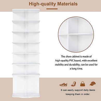 Lufeiya 7 Tier Rotating Shoe Rack Tower, 360 Degree Spinning Freestanding Shoe Organizer