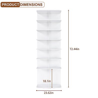 Lufeiya 7 Tier Rotating Shoe Rack Tower, 360 Degree Spinning Freestanding Shoe Organizer