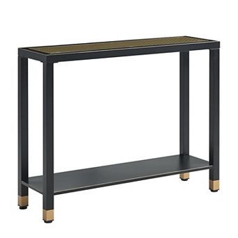 Heybly Glass Entryway Console Table with 2 tier Storage, Narrow Sofa Table for Entryway, Hallway