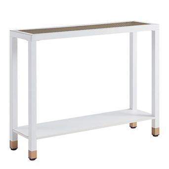 Heybly Glass Entryway Console Table with 2 tier Storage, Narrow Sofa Table for Entryway, Hallway
