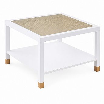 Heybly Square 27.6" Coffee Table, Steel Frame & Gold Mesh Glass Top
