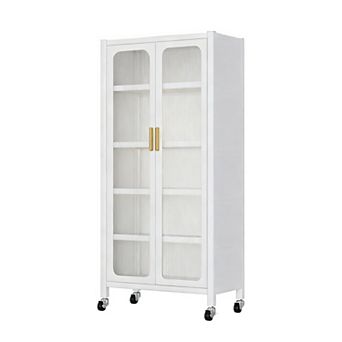 Lufeiya 65" Kitchen Pantry with Transparent Door, 6 tier Storage Cabinet for Kitchen