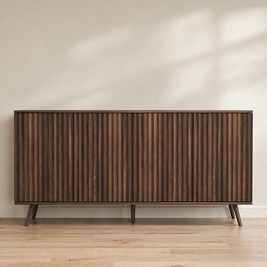 Lufeiya Sideboard Buffet Cabinet with Storage, 4 Doors, Adjustable Shelves