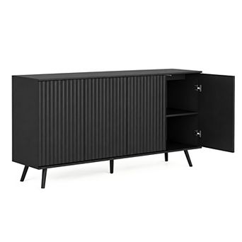 Lufeiya Sideboard Buffet Cabinet with Storage, 4 Doors, Adjustable Shelves