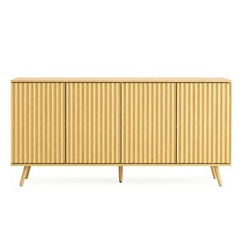 Lufeiya Sideboard Buffet Cabinet with Storage, 4 Doors, Adjustable Shelves