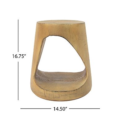 Heybly Indoor Outdoor MGO End Table with Wood Grain Texture, Weather-Resistant MGO Side Table