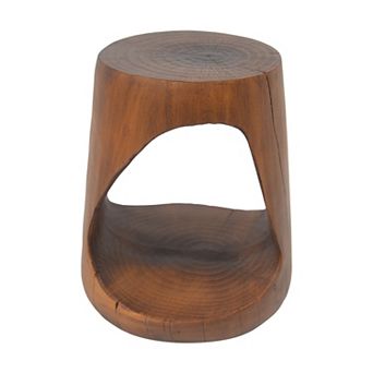 Heybly Indoor Outdoor MGO End Table with Wood Grain Texture, Weather-Resistant MGO Side Table