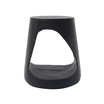 Heybly Indoor Outdoor MGO End Table with Wood Grain Texture, Weather-Resistant MGO Side Table