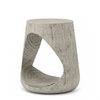 Heybly Indoor Outdoor MGO End Table with Wood Grain Texture, Weather-Resistant MGO Side Table