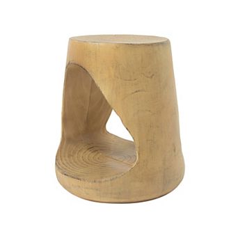 Heybly Indoor Outdoor MGO End Table with Wood Grain Texture, Weather-Resistant MGO Side Table