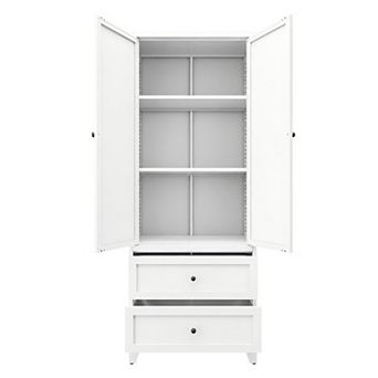 Lufeiya 72 Inch Steel Kitchen Pantry Cabinet with 2 Drawers and Adjustable Shelves