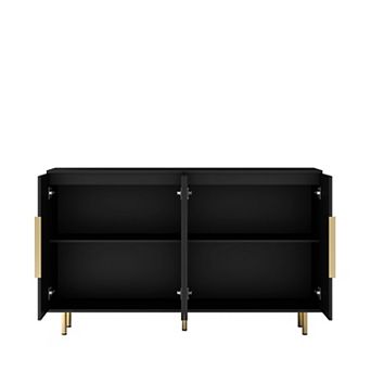 Lufeiya Sideboard Cabinet with Storage, Fluted Buffet with Adjustable Shelves