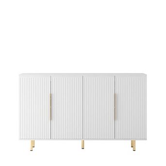 Lufeiya Sideboard Cabinet with Storage, Fluted Buffet with Adjustable Shelves