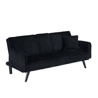 Lufeiya 72 Inch Corduroy Sofa Bed with Adjustable Backrest, Convertible 2-3 Seat Couch