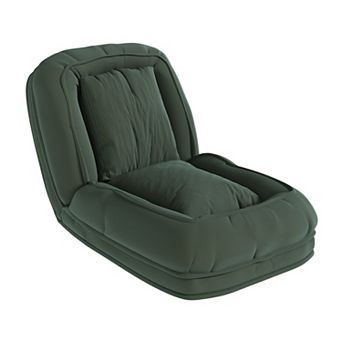 Heybly Foldable Sofa Bed with 5 Adjustable Positions, Corduroy Lazy Floor Chair with 2 Pillows