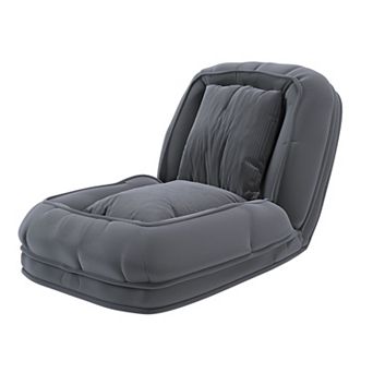 Heybly Foldable Sofa Bed with 5 Adjustable Positions, Corduroy Lazy Floor Chair with 2 Pillows