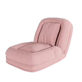 Heybly Foldable Sofa Bed with 5 Adjustable Positions, Corduroy Lazy Floor Chair with 2 Pillows