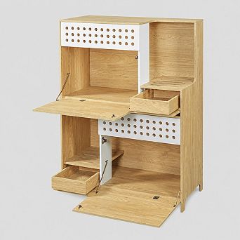 Heybly 2-in-1 Cat Furniture, Cat Litter Box Enclosure with Storage, for Small-Medium Cats