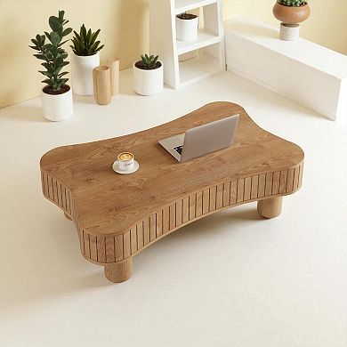 Heybly 42" Lift Top Coffee Table with Fluted Panels, Hidden Storage, Silent Hydraulic Lift