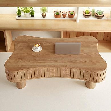 Heybly 42" Lift Top Coffee Table with Fluted Panels, Hidden Storage, Silent Hydraulic Lift
