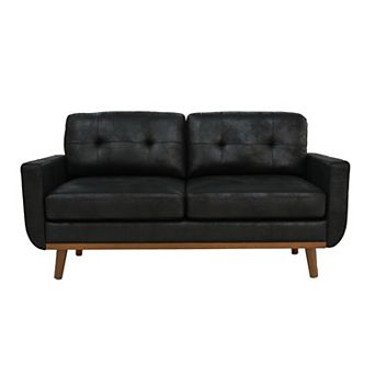 Lufeiya 65" Mid Century Modern Loveseat Sofa with Breathable Fabric and Wood Legs