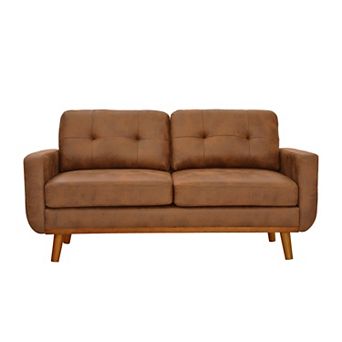 Lufeiya 65" Mid Century Modern Loveseat Sofa with Breathable Fabric and Wood Legs