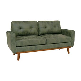 Lufeiya 65" Mid Century Modern Loveseat Sofa with Breathable Fabric and Wood Legs