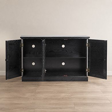 Lufeiya 45" Sideboard Cabinet with Mirrored Acrylic Doors and Adjustable Shelves for Living Room