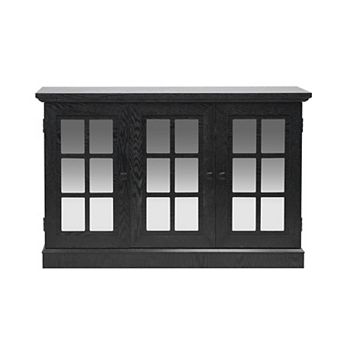 Lufeiya 45" Sideboard Cabinet with Mirrored Acrylic Doors and Adjustable Shelves for Living Room