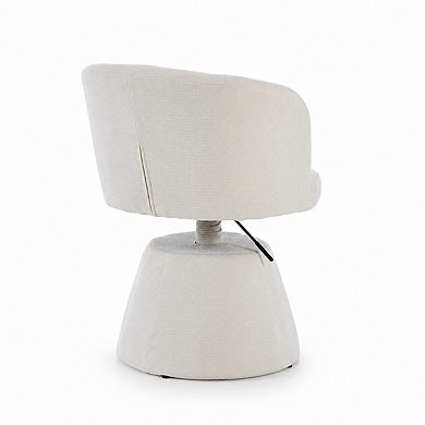 Lufeiya 360° Swivel Adjustable Chenille Dining Chairs with Upholstered Seat