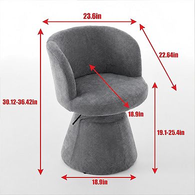 Lufeiya 360° Swivel Adjustable Chenille Dining Chairs with Upholstered Seat