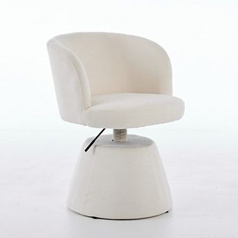 Lufeiya 360° Swivel Adjustable Chenille Dining Chairs with Upholstered Seat