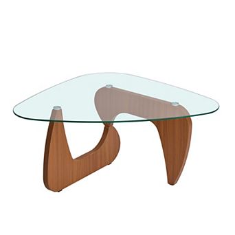 Heybly 35.82 Inch Tempered Glass Coffee Table, Center Table for Living Room