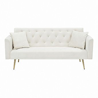 Lufeiya 71 Inch Convertible Velvet Sofa Bed, Adjustable Backrest 2 Seat Couch