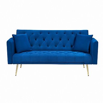 Lufeiya 71 Inch Convertible Velvet Sofa Bed, Adjustable Backrest 2 Seat Couch