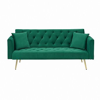 Lufeiya 71 Inch Convertible Velvet Sofa Bed, Adjustable Backrest 2 Seat Couch