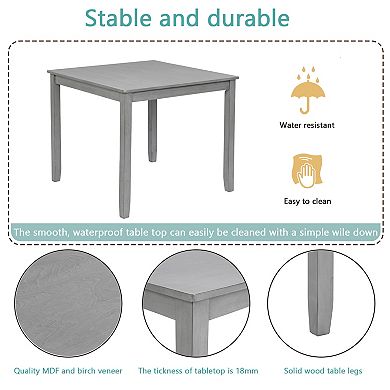 Lufeiya 34.5" Wooden Square Modern Dining Table for Small Spaces or Kitchen