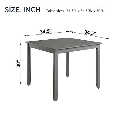 Lufeiya 34.5" Wooden Square Modern Dining Table for Small Spaces or Kitchen