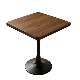 Lufeiya 27.8 Inch Square Tulip Dining Table with Metal Pedestal Base, for Kitchen Dining Room