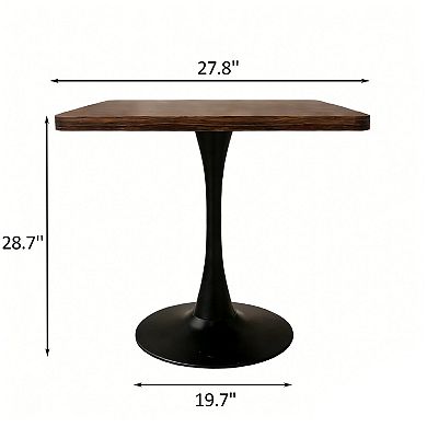 Lufeiya 27.8 Inch Square Tulip Dining Table with Metal Pedestal Base, for Kitchen Dining Room