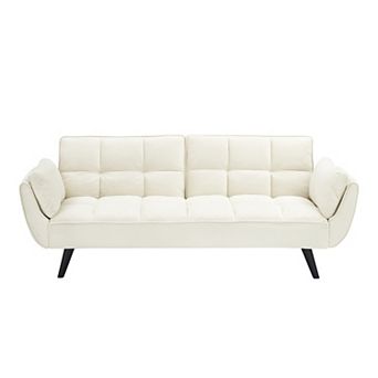 Lufeiya 74 Inch Convertible Sofa Bed with Adjustable Backrest, 2 Seat Upholstered Couch
