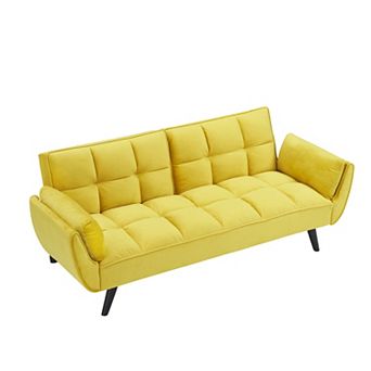 Lufeiya 74 Inch Convertible Sofa Bed with Adjustable Backrest, 2 Seat Upholstered Couch