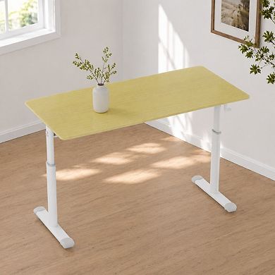 Lufeiya 47.24 inch Manual Height Adjustable Writing Desk with Hand Crank for Home